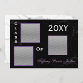 紫色の卒業写真数々の招待状 招待状 (正面/裏面)