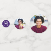 紫色の卒業式3フォトスはっきりしたクリプトキャップミニマル コンフェッティ (裏面)