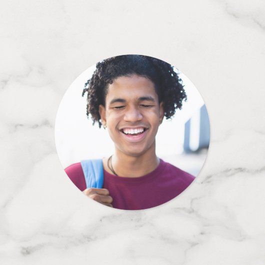 紫色の卒業式3フォトスはっきりしたクリプトキャップミニマル コンフェッティ (スモール正面)