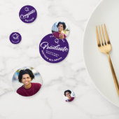 紫色の卒業式3フォトスはっきりしたクリプトキャップミニマル コンフェッティ (グループ)