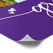 紫色の卒業式4フォトスクリプトハート モダン ポスター (角)