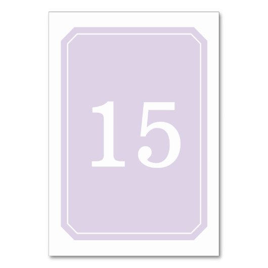 紫色の単にエレガントなテーブルカード テーブルナンバー (正面)