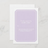 紫色の単エレガント回答カード 出欠カード (正面/裏面)