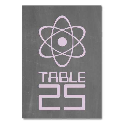 紫色の原子の黒板テーブルカード テーブルナンバー (正面)