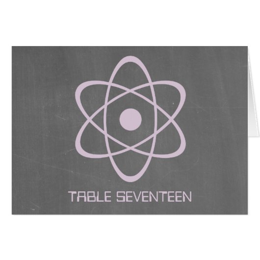 紫色の原子の黒板テーブル番号カード (正面横)