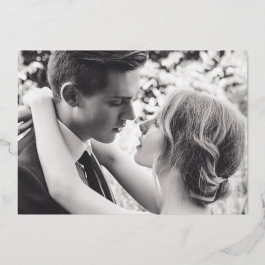 紫色の原水色結婚の金ゴールド枠 箔招待状 (裏面)