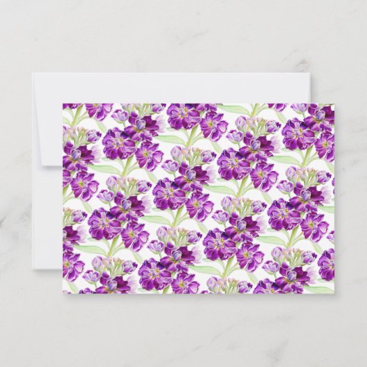 紫色の原水色結婚のQRコード 出欠カード (裏面)