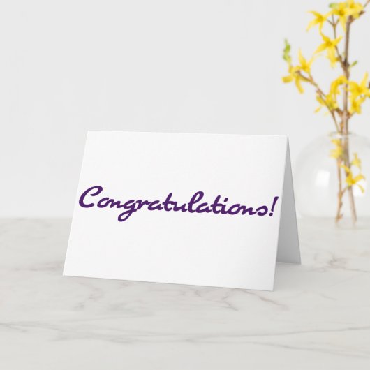 紫色の原稿のお祝いのお祝い カード (黄色い花)