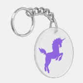紫色の収集できる色のユニコーン キーホルダー (正面左)
