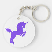 紫色の収集できる色のユニコーン キーホルダー (裏面)