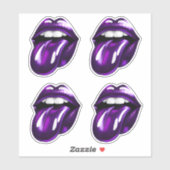 紫色の口 シール (シート)