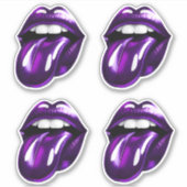 紫色の口 シール (正面)