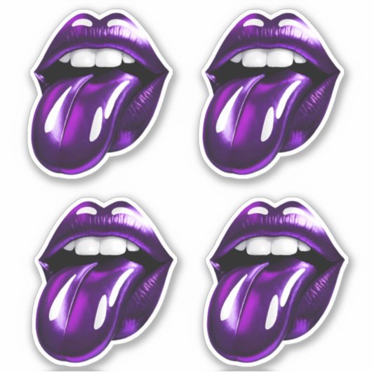 紫色の口 シール (正面)
