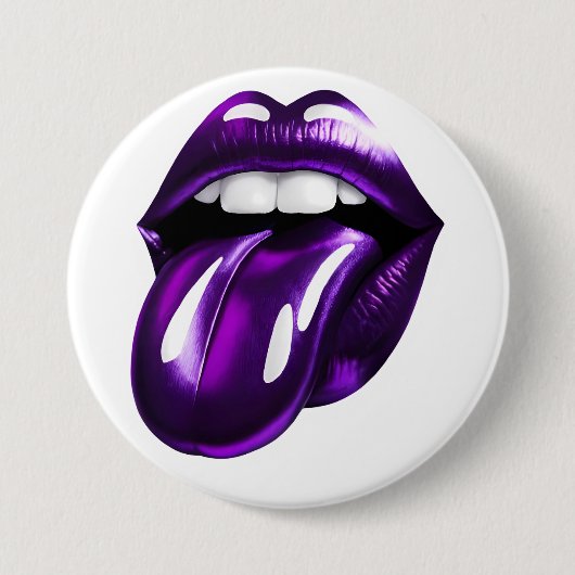 紫色の口 缶バッジ (正面)
