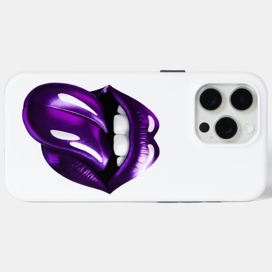 紫色の口 Case-Mate iPhoneケース (裏面 (横))