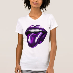 紫色の口 Tシャツ
