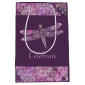 紫色の古さび: トンボ ミディアムペーパーバッグ (正面)