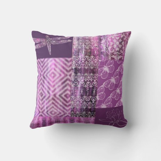 紫色の古さび: モザイク クッション (裏面)