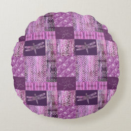 紫色の古さび: モザイク ラウンドクッション