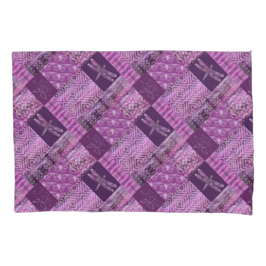 紫色の古さび: モザイク 枕カバー (正面)