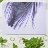 紫色の台所タオルの紫色の孔雀の羽 キッチンタオル (折り畳み)