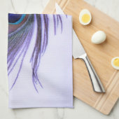 紫色の台所タオルの紫色の孔雀の羽 キッチンタオル (四つ折り)
