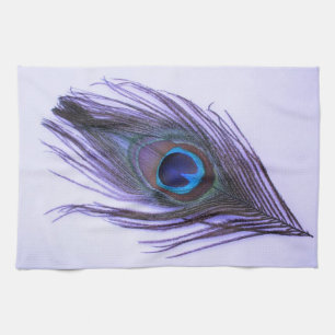 紫色の台所タオルの紫色の孔雀の羽 キッチンタオル