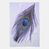 紫色の台所タオルの紫色の孔雀の羽 キッチンタオル (縦)