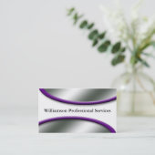 紫色の名刺が付いているお洒落な銀 名刺 (スタンド正面)