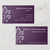 紫色の名刺の白い枝 名刺