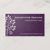 紫色の名刺の白い枝 名刺