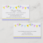 紫色の名刺を計画するバントのパーティーのイベント 名刺 (正面/裏面)