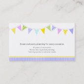 紫色の名刺を計画するバントのパーティーのイベント 名刺 (裏面)