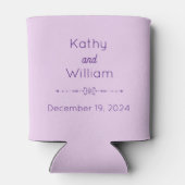 紫色の名前と日付 缶クーラー (裏面)