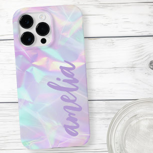 紫色の名前ホログラフィックパステルの虹色 Case-Mate iPhone 14 PRO MAXケース