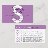 紫色の唇の入れ墨がアドバイスアフターケアを避ける 名刺 (正面/裏面)