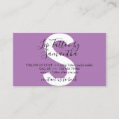 紫色の唇の入れ墨がアドバイスアフターケアを避ける 名刺 (正面)