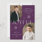 紫色の喜びのスノーフレークのアーチのフレーム2写真 シーズンカード (正面)