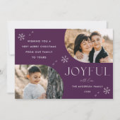 紫色の喜びのスノーフレーク水平アーチ2写真 シーズンカード (正面)