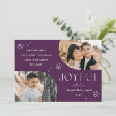 紫色の喜びのスノーフレーク水平アーチ2写真 シーズンカード (スタンド正面)