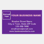 紫色の四角形の上のビジネスブランドのシール 長方形シール (正面)