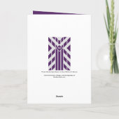 紫色の四角形は灰色の第50誕生日で縞で飾ります カード (裏面)