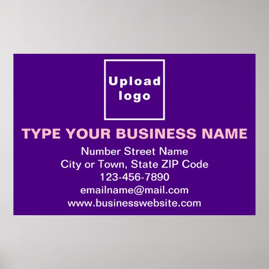 紫色の四角形ポスターにビジネスブランド ポスター (正面)
