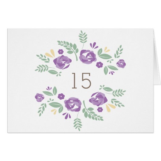 紫色の国フローラテーブル番号カード (正面横)