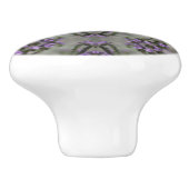 紫色の塩ヘリオトロープのワイルドフラワーパターン セラミックノブ (側面)