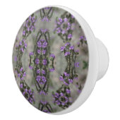 紫色の塩ヘリオトロープのワイルドフラワーパターン セラミックノブ (右)