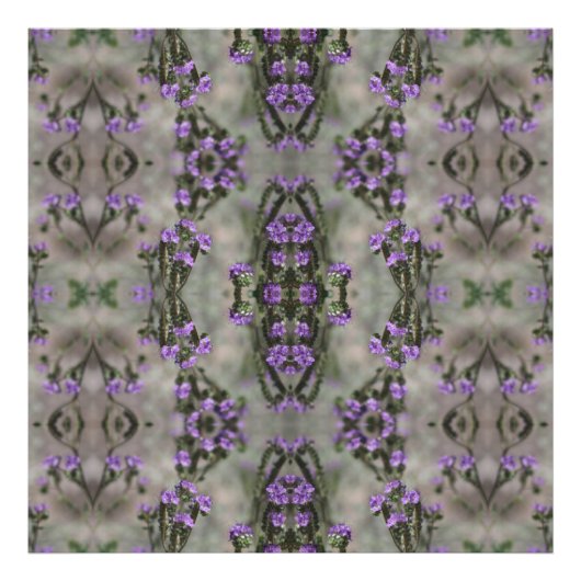 紫色の塩ヘリオトロープのワイルドフラワーパターン フォトプリント            (正面)