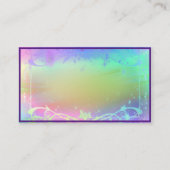 紫色の境界線を持つ奇妙なパステルカラーデザイン 名刺 (裏面)