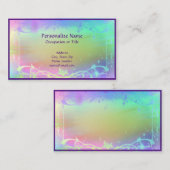 紫色の境界線を持つ奇妙なパステルカラーデザイン 名刺 (正面/裏面)