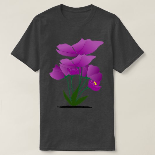 紫色の夏花植物 Tシャツ (デザイン正面)